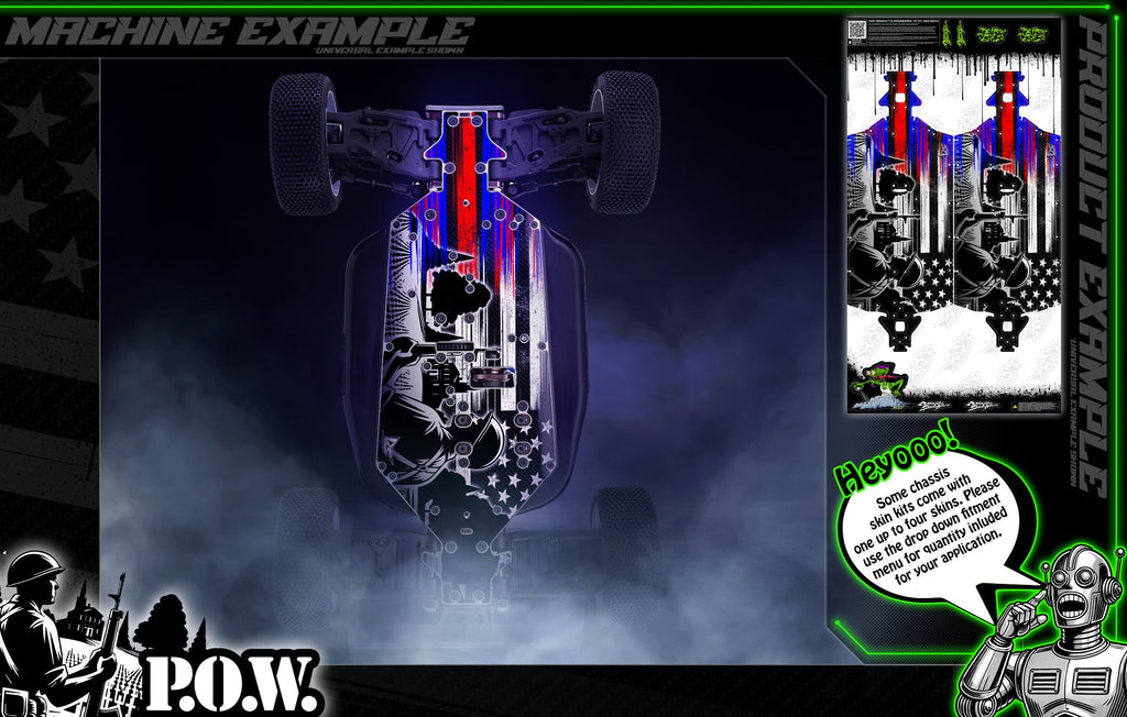 'POW' Themed Chassis Skin Fits Rovan® | ROFUN® | F5 | RF5 | Baja 5B | Darkside Studio Arts LLC - 1