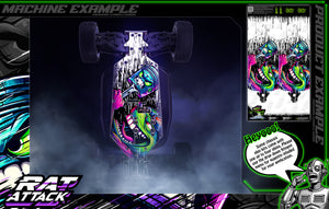 'Rat Attack' Chassis Wrap Hop Up Accessory Skins Fits XRAY X4 T4 X4F XBF XT2 X8 X1 X10 X12 - Darkside Studio Arts LLC.