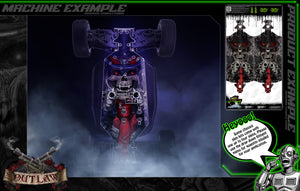 'The Outlaw' Aftermarket Chassis Skid Graphic Wrap Skin Protection Kit Fits Traxxas Sledge - Darkside Studio Arts LLC.