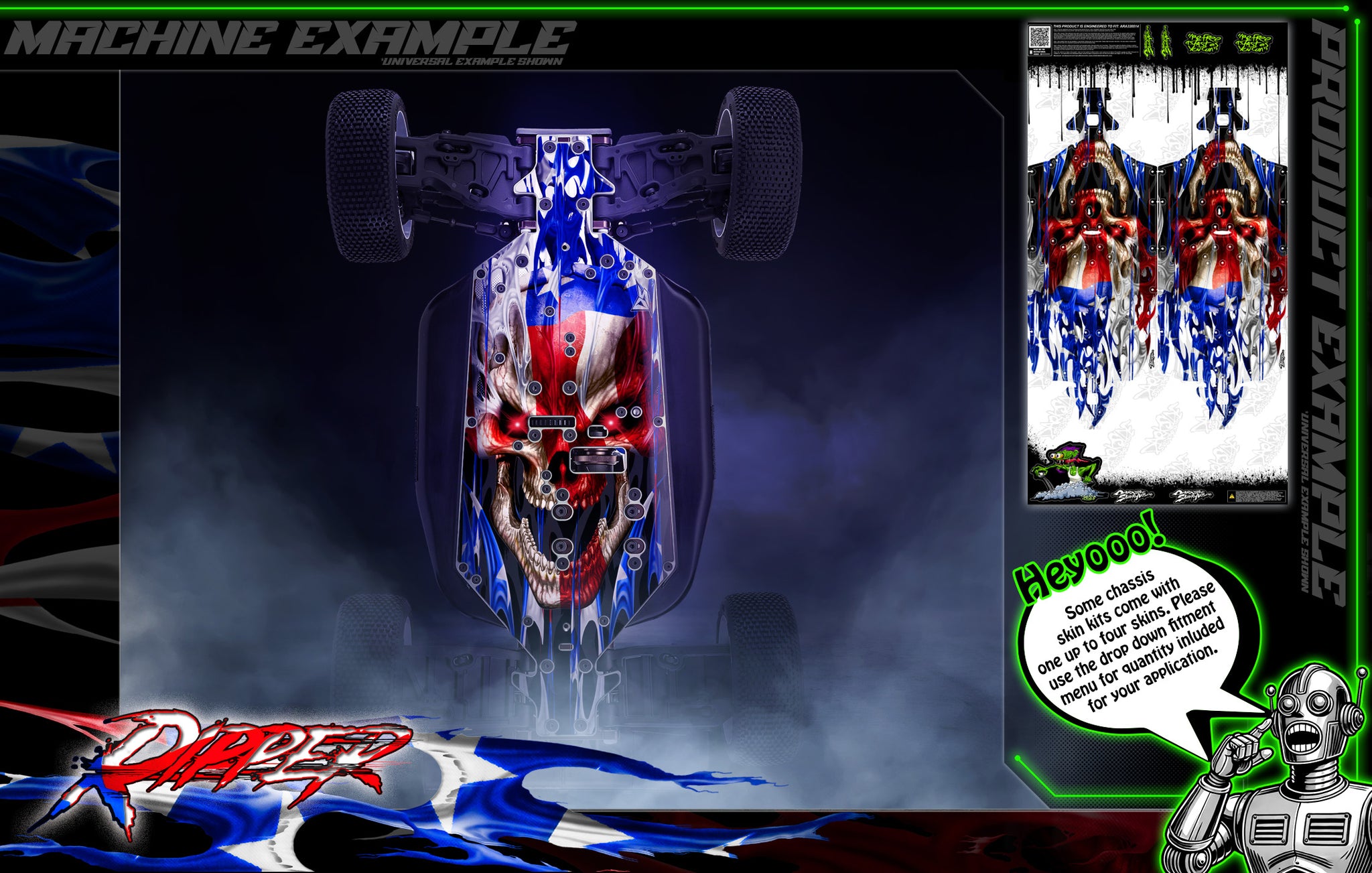 'Ripper' Themed Chassis Skin Fits Kraken | Vekta.5 & 5E | KV5TT | Vesla.5 | Darkside Studio Arts LLC.