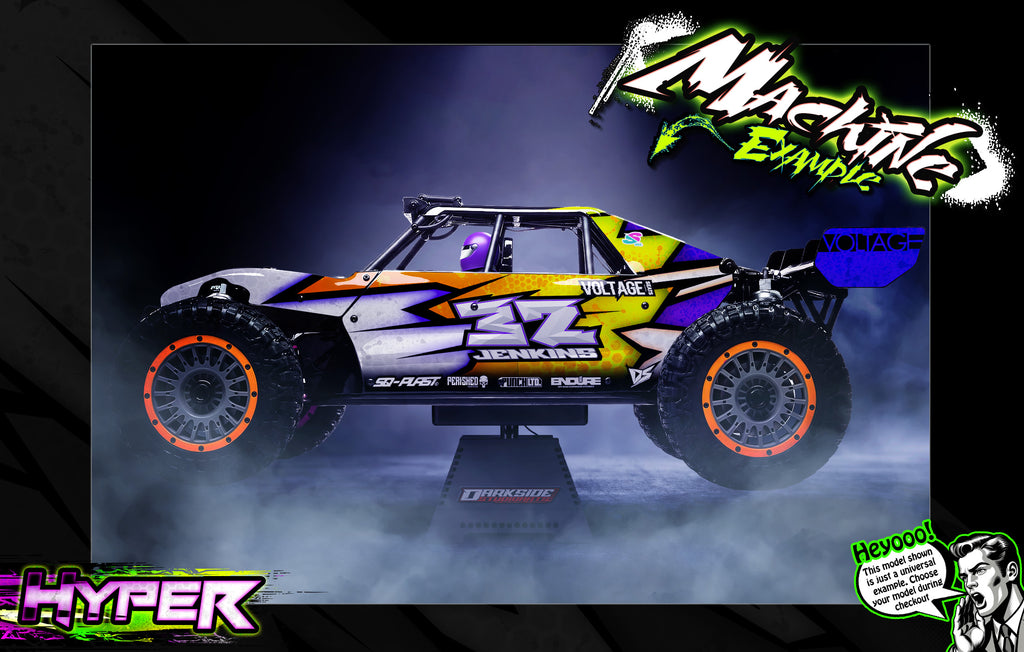 'Hyper' Themed Graphics Skin Kit Fits Losi® | Desert Buggy XL | Desert Buggy XL 2.0 | Desert Buggy XL-E | Desert Buggy XL-E 2.0 | Darkside Studio Arts LLC.