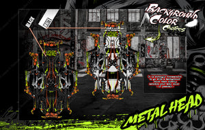 'Metal Head' Chassis Wrap Decal Kit Fits Losi Mini Series Mini-B Mini-T Mini-8ight - Darkside Studio Arts LLC.