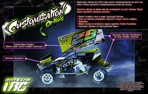 'Marked Up' Yellow Fluorescent Skin Kit For 1RC Asphalt EDM Sprint Truck Modified Lexan Body Set - Darkside Studio Arts LLC.