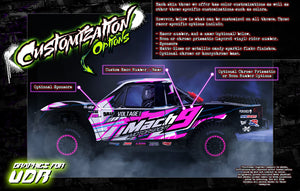 'Neon Series III' Pink Fluorescent Skin Accessory Hop-up Kit Fits Traxxas UDR Unlimited Desert Racer OEM Body & Cage - Darkside Studio Arts LLC.