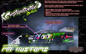 'Neon Series I' High Vis Fluorescent Customizable Wrap Skin Graphics Fits Mr. Kustoms Ice Man, Thriller, HurriKane, RealDeal - Darkside Studio Arts LLC.