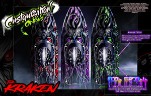 'The Kraken' Customizable Wrap Skin Graphics Fits GT Bodies Series Bandit, Mini-B, Mudboss, Late Model, Hackfab EDM - Darkside Studio Arts LLC.