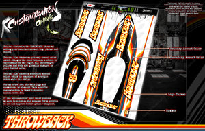 'Throwback' T.T.F. (Trim To Fit) RC Boat Hull and Hatch Wrap Graphics Fits Pro Boat Oxidean Marine TFL Traxxas and more! - Darkside Studio Arts LLC.