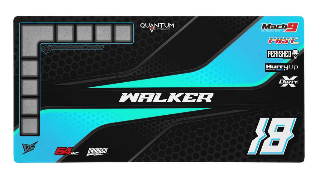 'Fuse' Premium RC Pit / Work Mat – Customizable, Rollable, Rubber non-slip base, Polyester Top, Stitched Edges