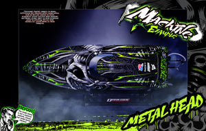 'Metal Head' Themed Graphics Skin Kit Fits Pro Boat Jetstream Recoil V ...