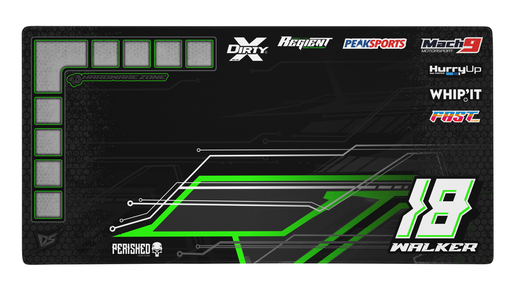 'Series I' Premium RC Pit / Work Mat – Customizable, Rollable, Rubber non-slip base, Polyester Top, Stitched Edges | Darkside Studio Arts LLC.