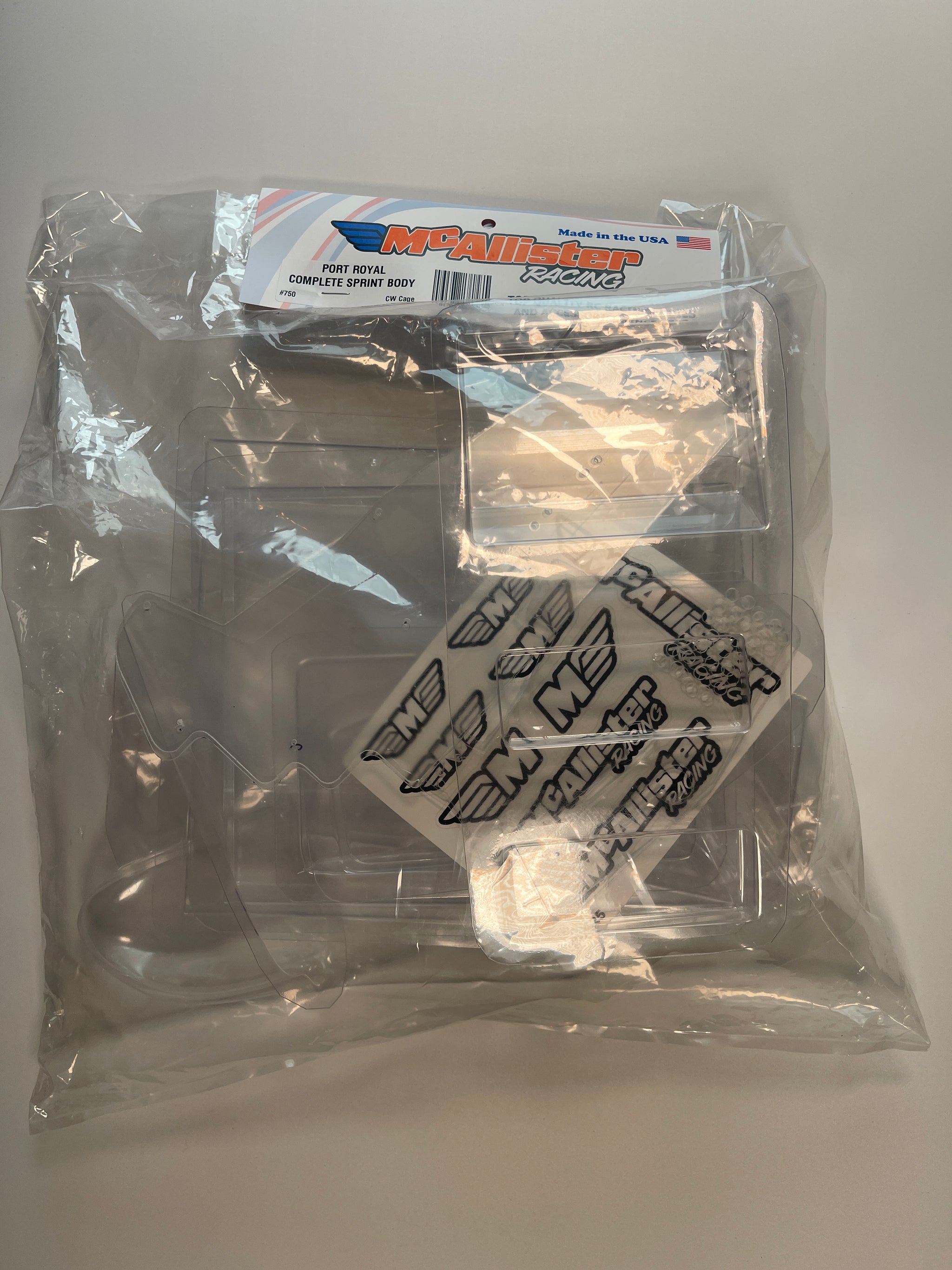 McAllister Racing Port Royal 1/10 Sprint Car Body Kit (Clear) (Custom Works) w/Top & Nose Wings MCA750 | Darkside Studio Arts LLC.