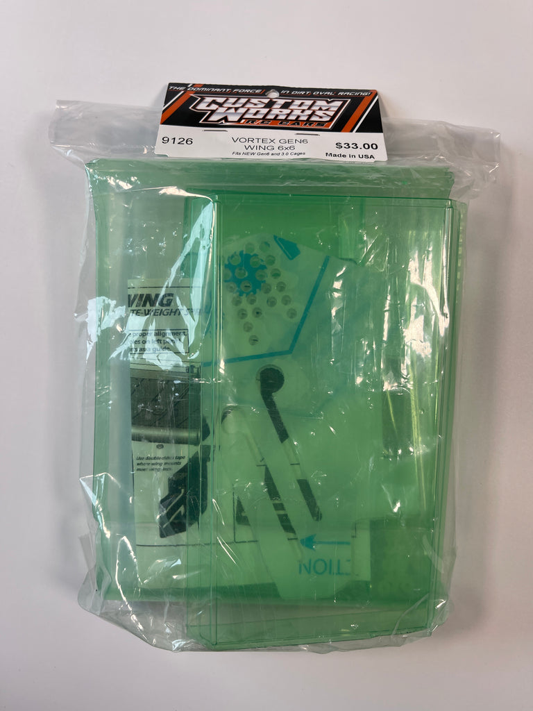 Custom Works RC Vortex 6x6 Sprint Top Wing w/ Mounts CW-9126 | Darkside Studio Arts LLC.