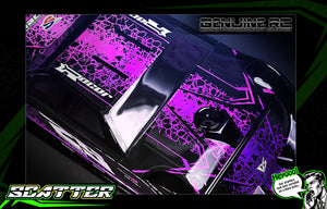 'Scatter' -Purple Chrome- Pre-Wrapped & Assembled Genuine JConcepts L8 Night 10" Lexan Body #JCO0396 - Darkside Studio Arts LLC.