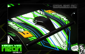 'Neon Series I' -Green- Pre-Wrapped & Assembled Genuine JConcepts L8 Night 10" Lexan Body #JCO0396 - Darkside Studio Arts LLC.