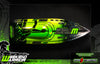 'Weekend Warrior' Paradise Tide Pre-Wrapped New Pro Boat Super Sonicwake V1 V2 Impulse 32 or Recoil II OEM Hull and Hatch Black | Darkside Studio Arts LLC.