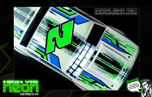 'Neon Series IV' -Green- Fluorescent Pre-Wrapped Genuine Associated SR10 SR10M Body ASC71192 - Darkside Studio Arts LLC.