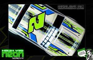 'Neon Series IV' -Acid Green- Fluorescent Pre-Wrapped Genuine Associated SR10 SR10M Body ASC71192 - Darkside Studio Arts LLC.