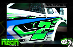 'Neon Series IV' -Green- Fluorescent Pre-Wrapped Genuine Associated SR10 SR10M Body ASC71192 - Darkside Studio Arts LLC.