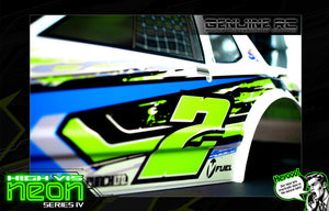 'Neon Series IV' -Acid Green- Fluorescent Pre-Wrapped Genuine Associated SR10 SR10M Body ASC71192 - Darkside Studio Arts LLC.