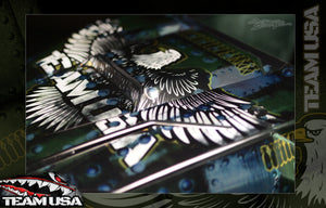 'Team USA' Pre-Wrapped Genuine Kraken Vesla.5 Lexan Body With Aftermarket Hop-Up Custom Graphics - Darkside Studio Arts LLC.