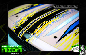 'Neon Series IV' -Yellow- Fluorescent Pre-Wrapped Genuine Associated SR10 SR10M Body ASC71192 - Darkside Studio Arts LLC.