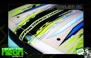 'Neon Series IV' -Acid Green- Fluorescent Pre-Wrapped Genuine Associated SR10 SR10M Body ASC71192 - Darkside Studio Arts LLC.