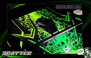 'Scatter' -Green Chrome- Pre-Wrapped & Assembled Genuine JConcepts L8 Night 10" Lexan Body #JCO0396 - Darkside Studio Arts LLC.