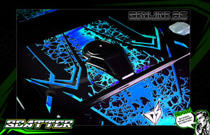 'Scatter' -Blue Chrome- Pre-Wrapped & Assembled Genuine JConcepts L8 Night 10" Lexan Body #JCO0396 - Darkside Studio Arts LLC.
