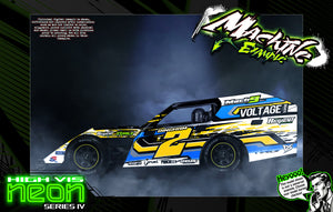 'Neon Series IV' High Vis Yellow Fluorescent Customizable Wrap Skin Kit Fits Traxxas Modified Dirt Oval Mudboss Slash - Darkside Studio Arts LLC.