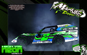 'Neon Series IV' High Vis Green Fluorescent Customizable Graphics Skin Kit Fits Traxxas Modified Dirt Oval Mudboss Slash - Darkside Studio Arts LLC.