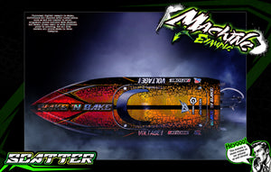 'Scatter' Themed Graphics Skin Kit Fits Pro Boat Super Sonicwake 8s Hull and Cap - Darkside Studio Arts LLC.