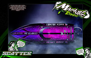 'Scatter' Themed Graphics Skin Kit Fits Pro Boat Super Sonicwake 8s Hull and Cap - Darkside Studio Arts LLC.