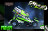 'Neon Series II' Fluorescent Customizable Graphics Wrap Kit For Hack Fab Sprint Bolt On Lexan Body For Losi Mini-B | Darkside Studio Arts LLC.