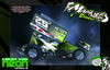 'Neon Series III' High Vis Neon Customizable Graphics Wrap Kit For Hack Fab Sprint Bolt On Lexan Body For Losi Mini-B | Darkside Studio Arts LLC.