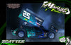 'Scatter' Customizable Graphics Wrap Kit For 1RC Asphalt EDM Sprint Modified Late Model Truck Blue - Darkside Studio Arts LLC.