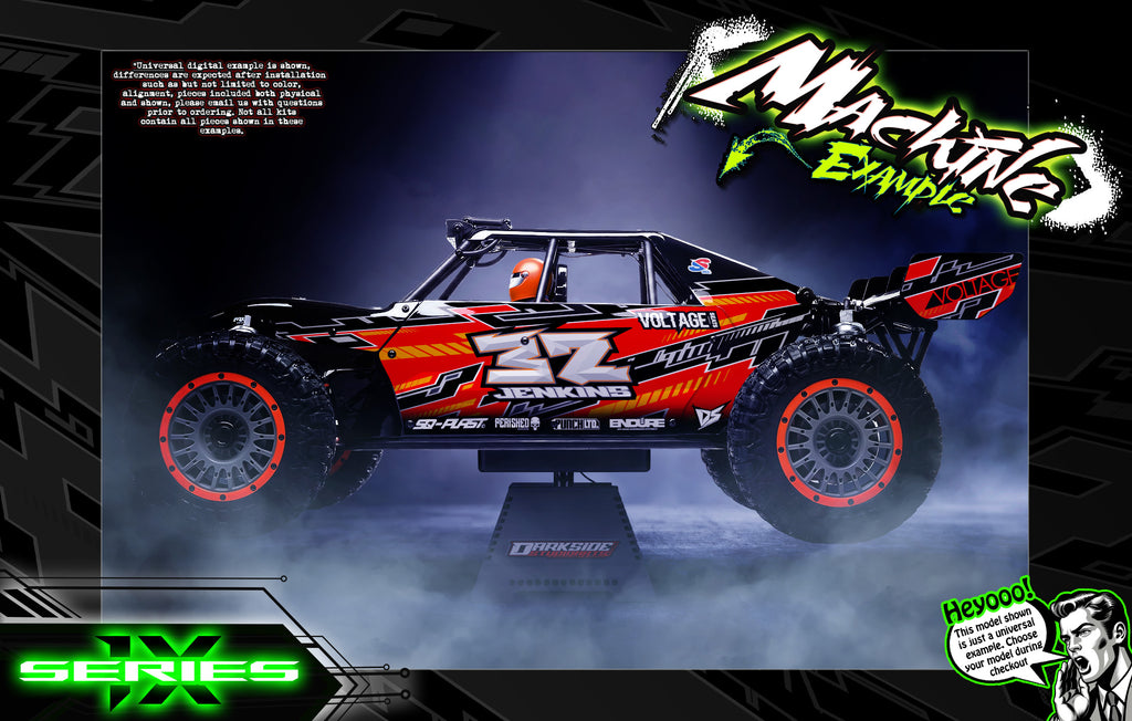 'Series 1X' Skin Wrap Graphics Kit Fits Losi Desert Buggy Dbxl / Dbxl 2.0 / Dbxl-E / Dbxl-E 2.0 | Darkside Studio Arts LLC.