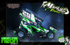 'Neon Series I' Customizable Graphics Wrap Kit For Custom Works Beast Midget, Eldora, Outlaw, Bullet Sprint | Darkside Studio Arts LLC.