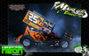 'Neon Series V' Customizable Graphics Wrap Kit For Custom Works Beast Midget, Eldora, Outlaw, Bullet Sprint | Darkside Studio Arts LLC.