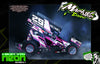 'Neon Series I' Acid Green Fluorescent Wrap Graphics Kit For 1RC Asphalt EDM Sprint Truck Body Modified Oval Racing | Darkside Studio Arts LLC.