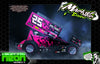 'Neon Series V' High Vis Neon Customizable Graphics Wrap Kit For Hack Fab Sprint Bolt On Lexan Body For Losi Mini-B | Darkside Studio Arts LLC.