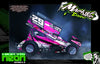 'Neon Series II' High Vis Neon Custom Wrap Skin Set For Losi 22S Sprint Car | Darkside Studio Arts LLC.
