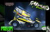 'Neon Series II' High Vis Neon Custom Wrap Skin Set For Losi 22S Sprint Car | Darkside Studio Arts LLC.