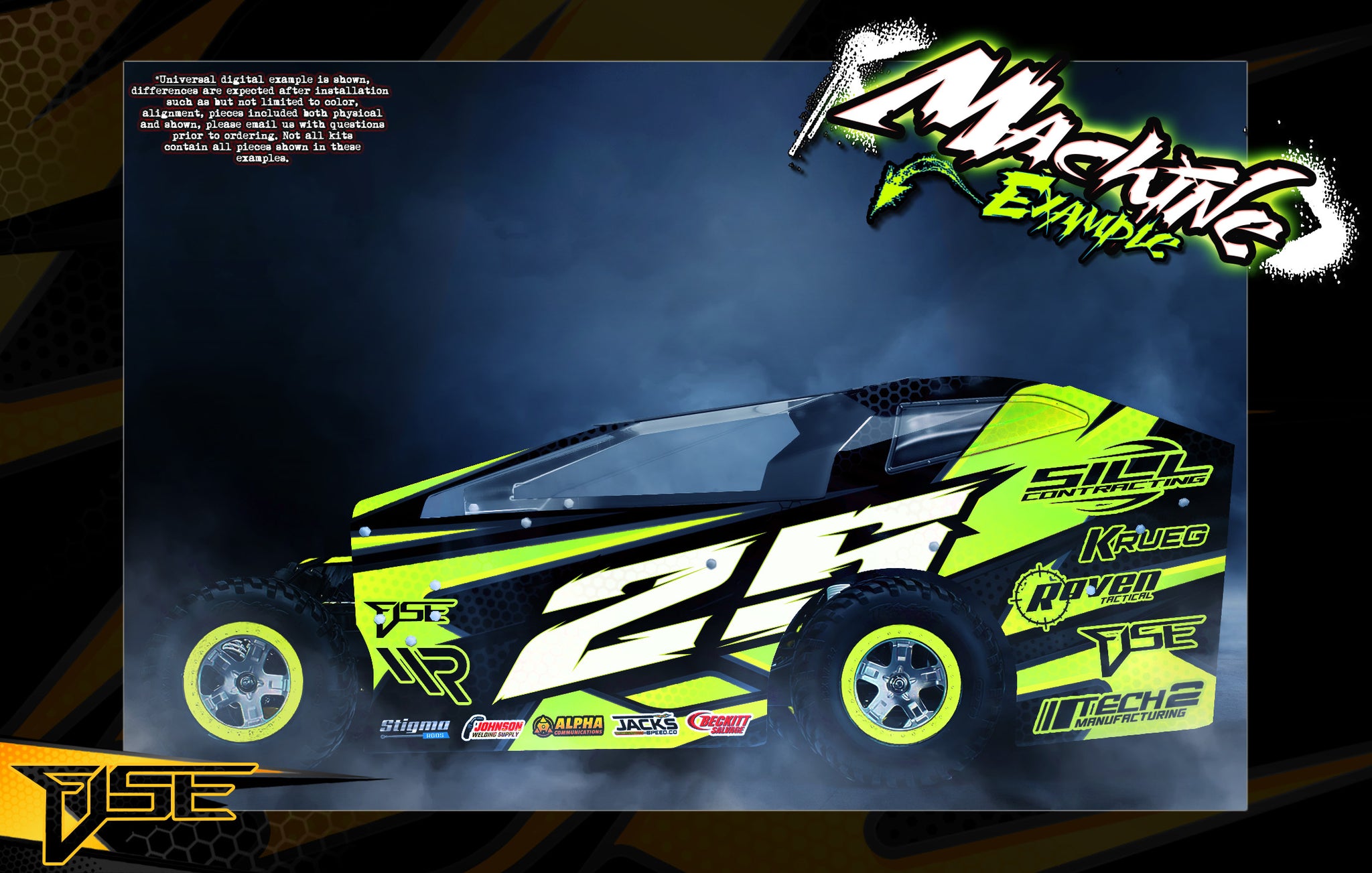 'Fuse' Customizable Graphics Wrap Kit – Fits Kipps RC Bodies: EDM, MUD ...
