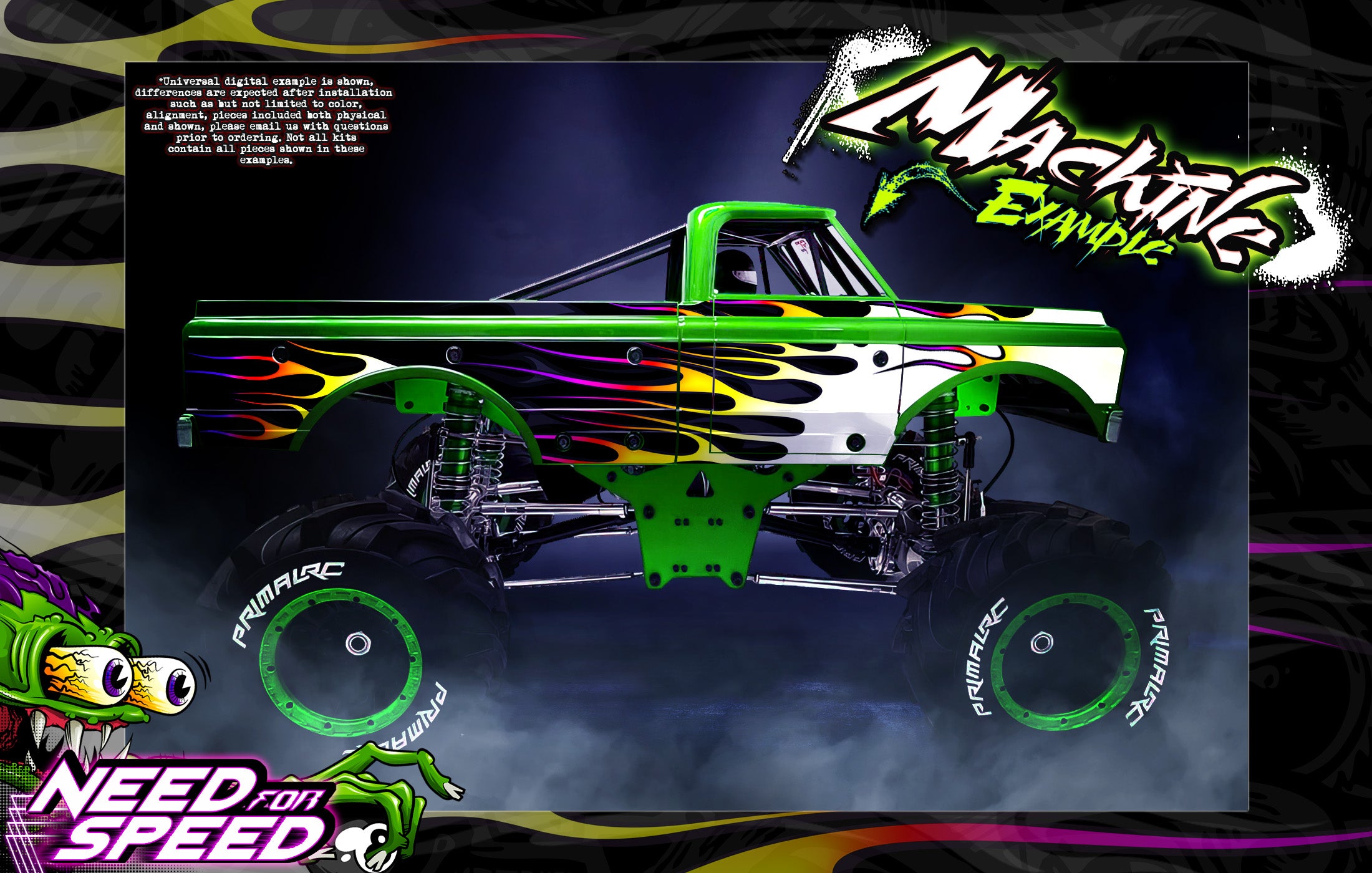 Need For Speed' Accessory Hop Up Body Wrap Skin Kit Fits Primal Rc