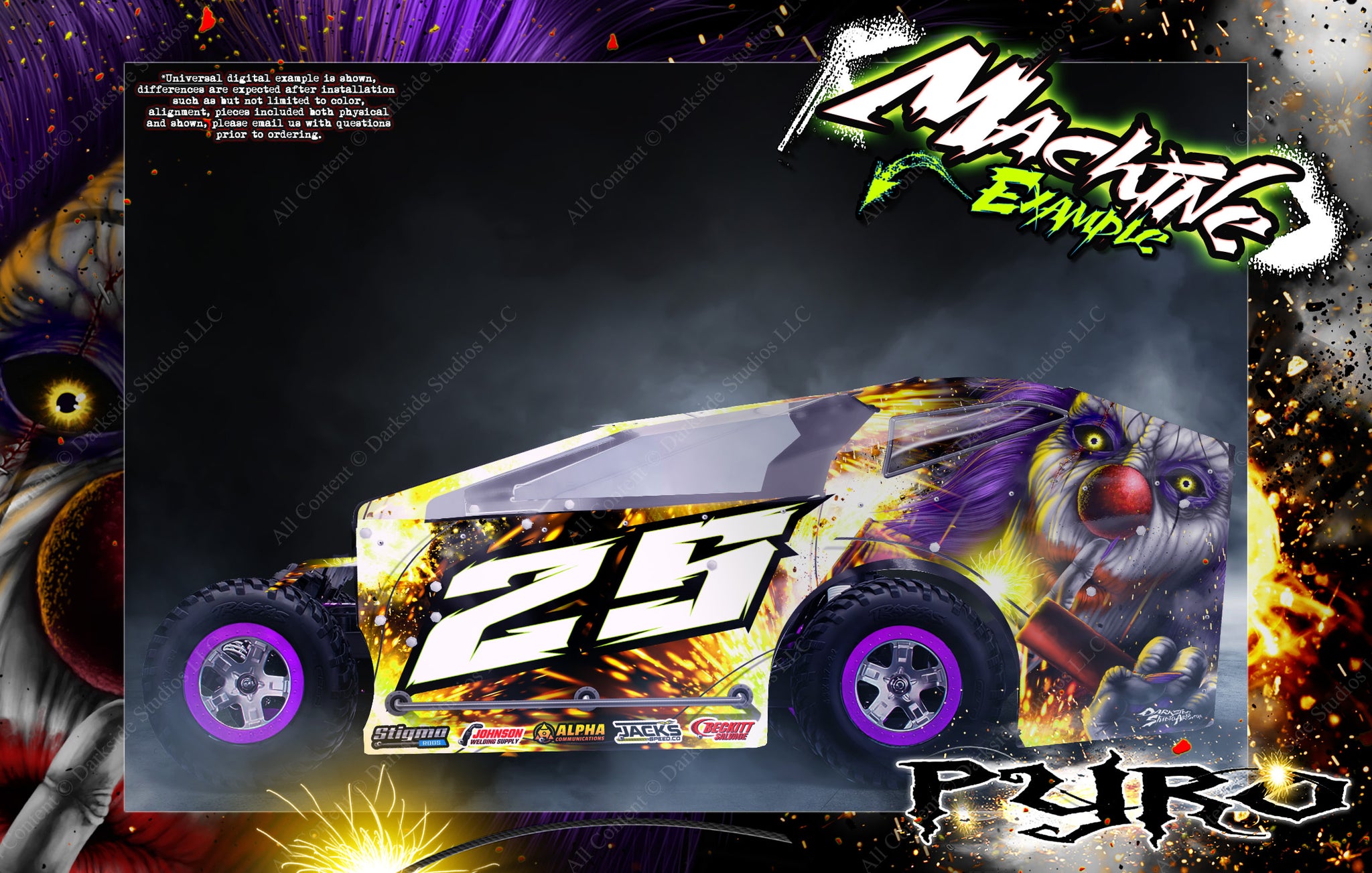 'Pyro' Customizable Wrap Skin Graphics Fits GT Bodies Series Bandit, M ...
