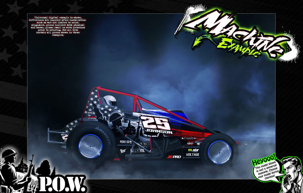 'POW' Customizable Graphics Wrap Skin Kit For CRD Impulse AE Midget - Darkside Studio Arts LLC.