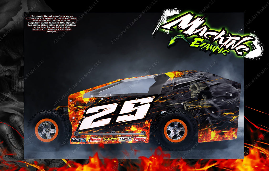 'Hell Ride' Customizable Graphics Wrap Skin Kit Fits JBody RC Mudboss / Mini Mudboss / Crate Late Model | Darkside Studio Arts LLC.
