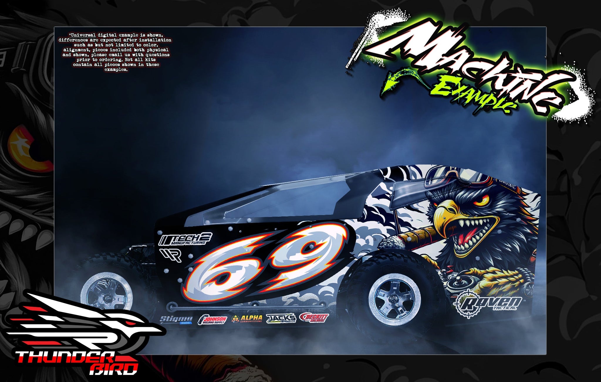 'Thunderbird' Themed Wrap Fits JBody RC® | Crate Late Model | Mini ...