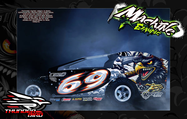 'Thunderbird' Themed Wrap Fits JBody RC® | Crate Late Model | Mini ...