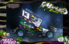 'Need For Speed' Customizable Graphics Wrap Kit For Custom Works Beast Midget, Eldora, Outlaw, Bullet Sprint | Darkside Studio Arts LLC.